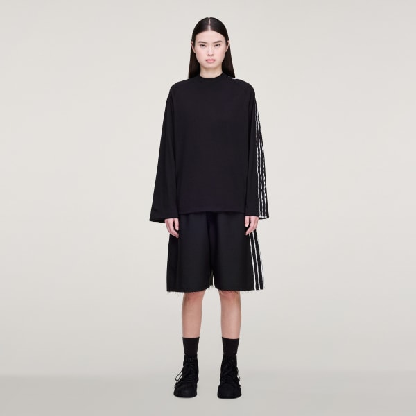 Sort Y-3 SPORT UNIFORM RAW CUT 3 STRIPES SHORTS