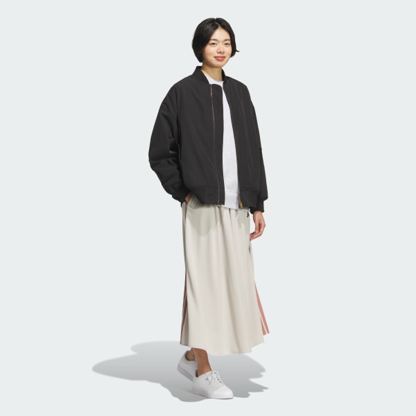 ブラック ルーズフィット ボンバージャケット