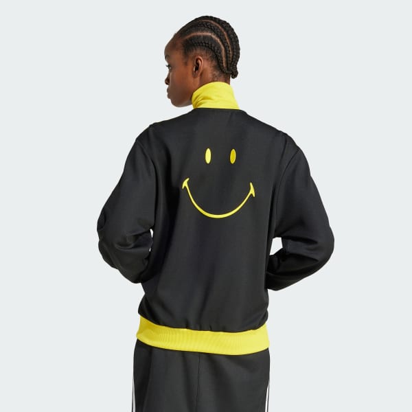 Black Smiley Loose Track Top