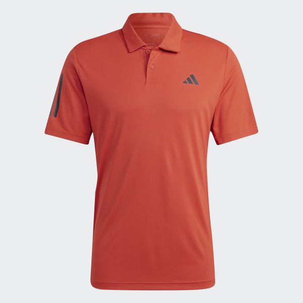 Red Club 3-Stripes Tennis Polo Shirt