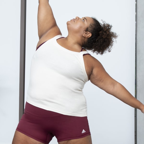 Burgundy Mallas cortas Yoga Essentials High-Waisted (Tallas grandes) KS329