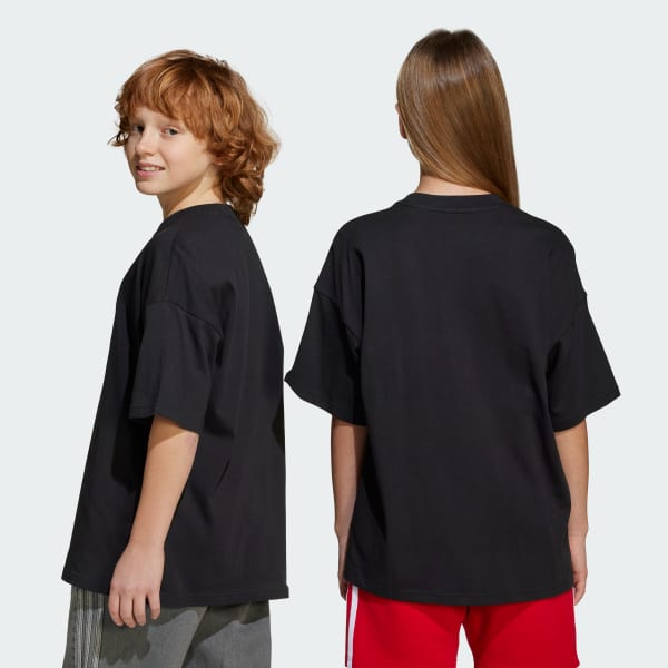 Schwarz Oversize Trefoil T-Shirt