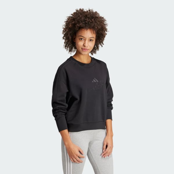 Black ALL SZN French Terry 3-Stripes Loose Sweatshirt