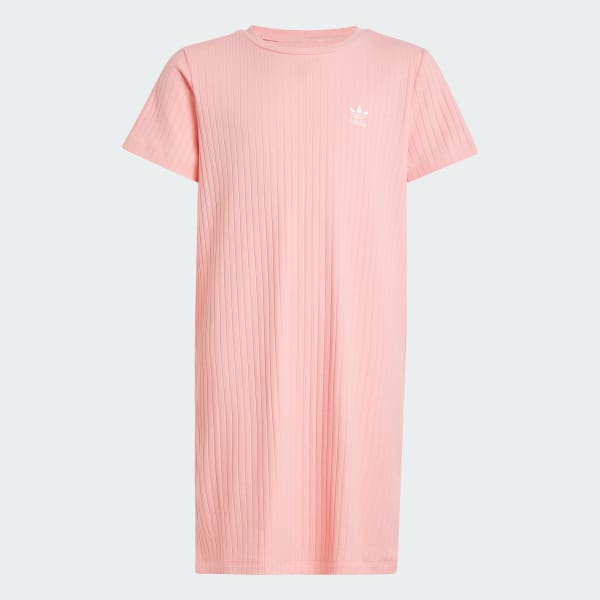 Roze Ribbed Jurk Kids