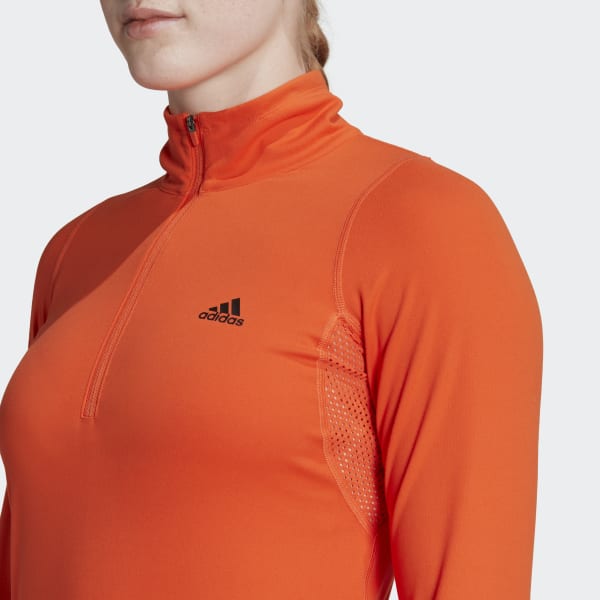Πορτοκαλί Run Fast Half-Zip Long Sleeve Sweatshirt