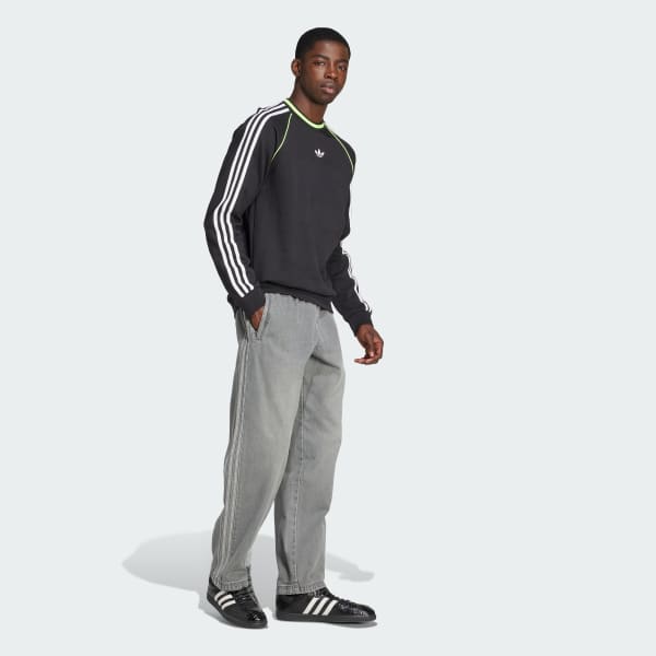 Svart adidas Adicolor Piping Crewneck Genser