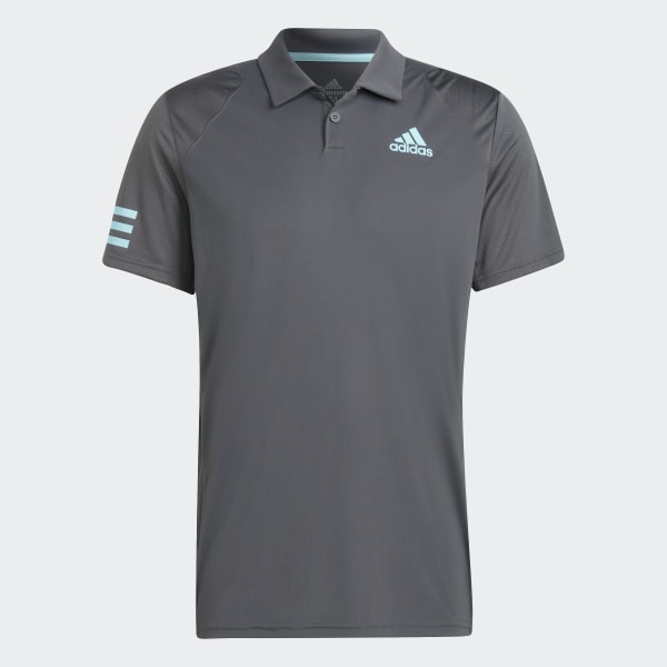 Szary Tennis Club  3-Stripes Polo Shirt