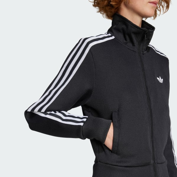 adidas Firebird Adicolor Knit Track Top - Black | Free
