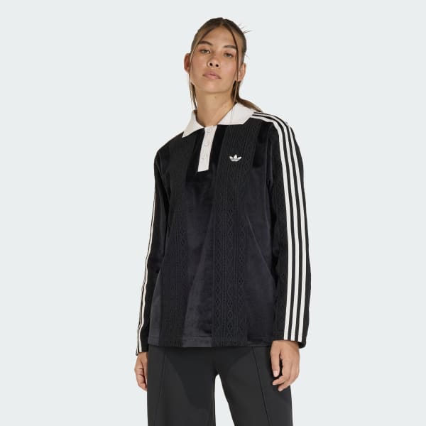 สีดำ เสื้อฟุตบอลแขนยาวกันหนาว ADIDAS ORIGINALS