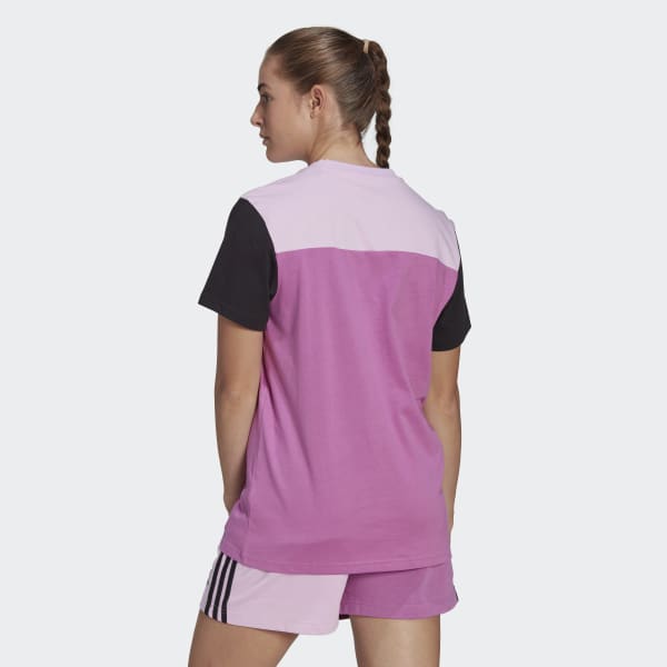 Fioletowy Essentials Colorblock Logo Tee TU382