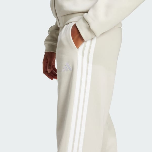 Essentials 3-Stripes Open-Hem Fleece Pants