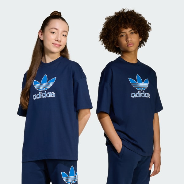 Azul Camiseta Trifolio Oversize