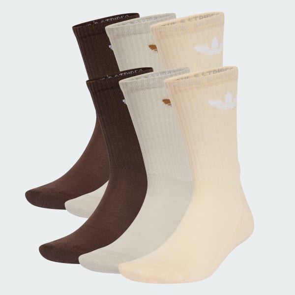 Castanho Meias de Cano Médio Acolchoadas Trefoil – 6 pares