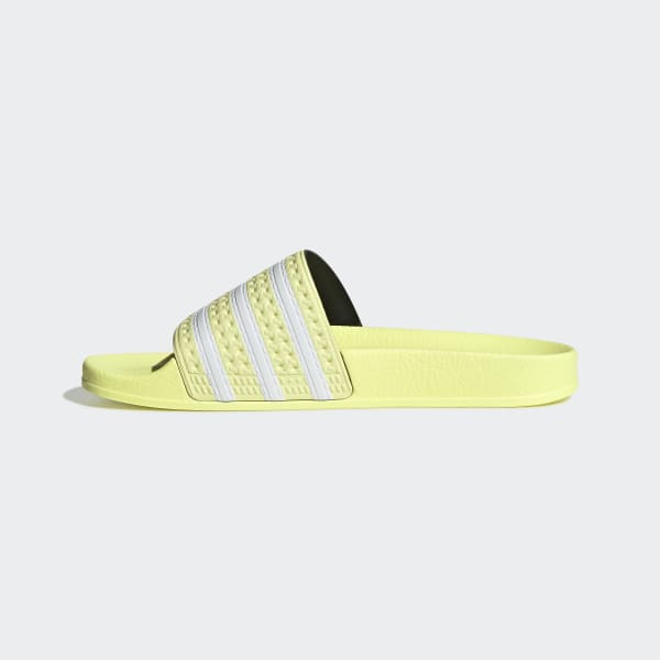 adidas slippers yellow