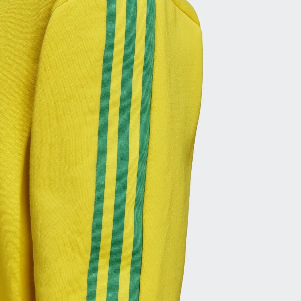 adidas Originals 3-Stripes Pullover Hoodie Team Yellow/Bold Blue/Team Green  MD