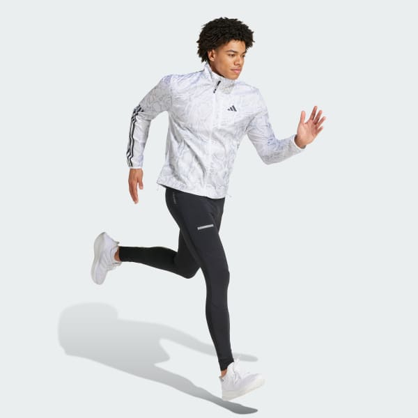 Adidas white running jacket top