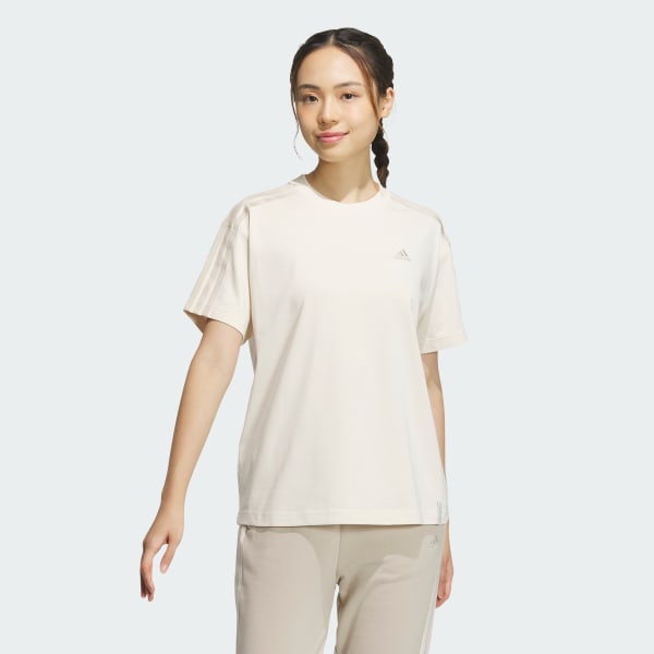 エッセンシャルズ プラス スリーストライプス 半袖Tシャツ