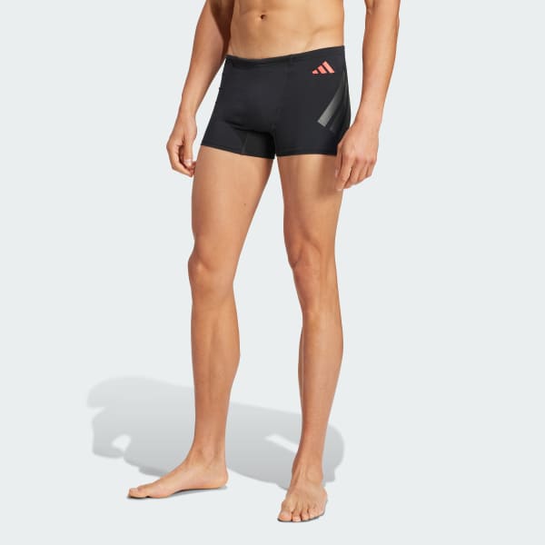 Schwarz Ripstream Boxer-Badehose