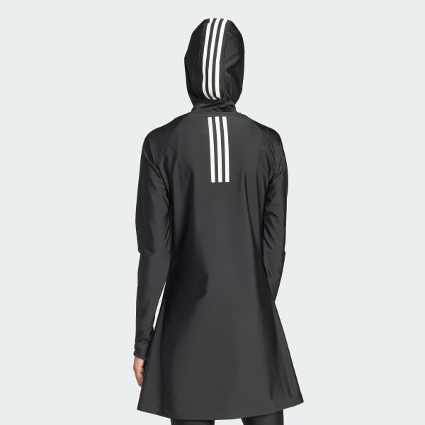 Svart 3-Stripes Swim Long Sleeve Overdel