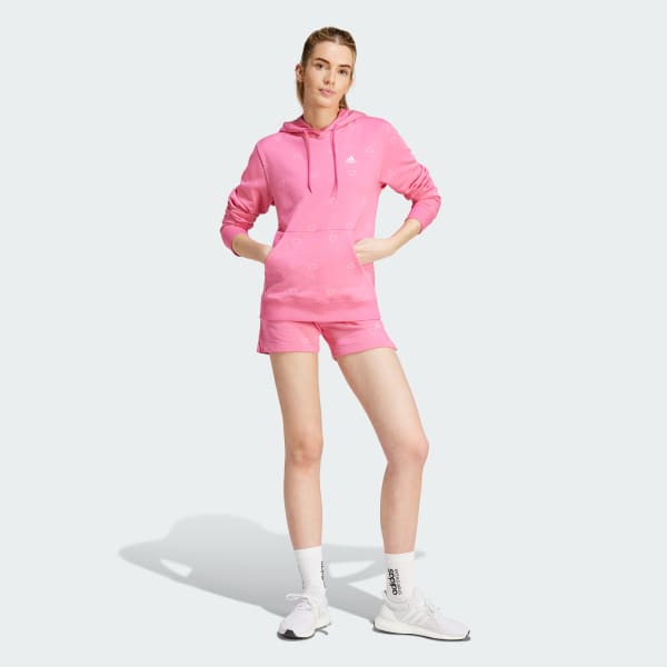 Rosa Shorts Essentials Monogram Graphic Felpa Francesa