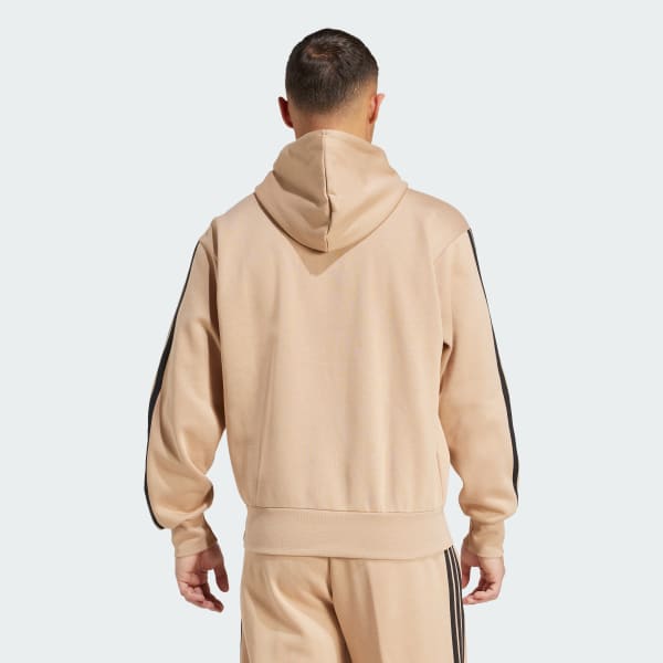 Brun Essentials 3-Stripes Fleece Hettejakke