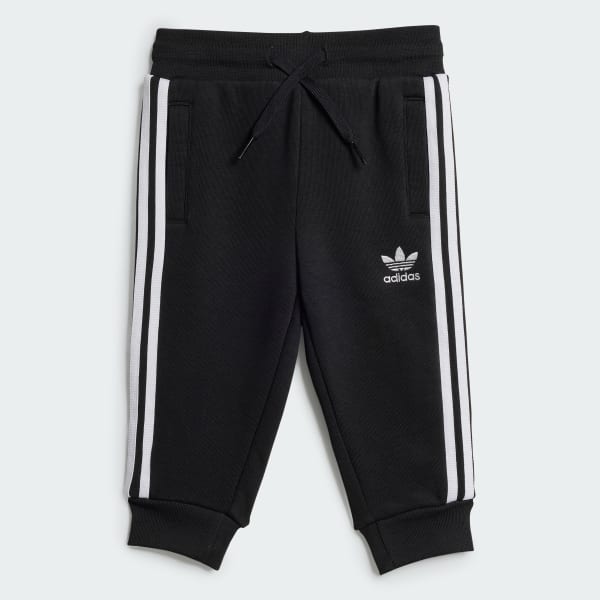 Negro Conjunto sudadera cuello redondo y pantalón (Bebé)
