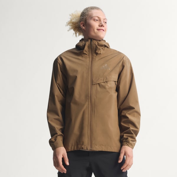 adidas TERREX MULTI 2 LAYER CLIMAPROOF RAIN JACKET - Brown | Free