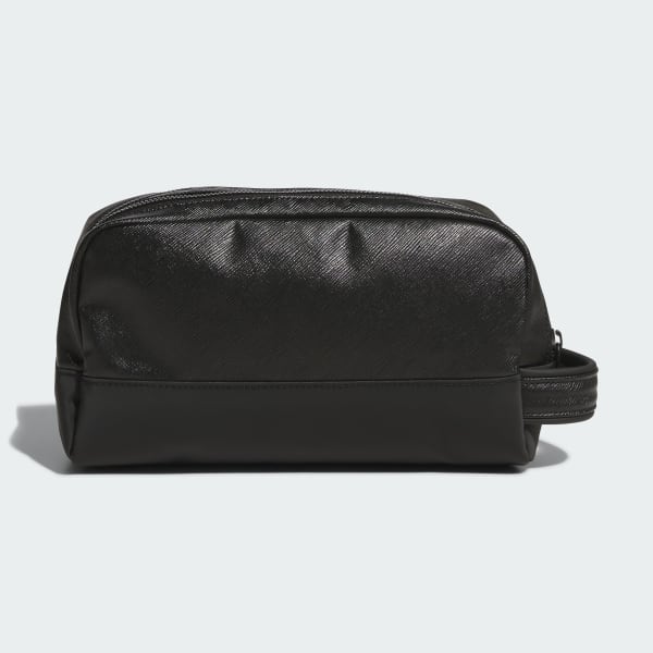 Black Unisex PU Leather 2 지퍼 파우치