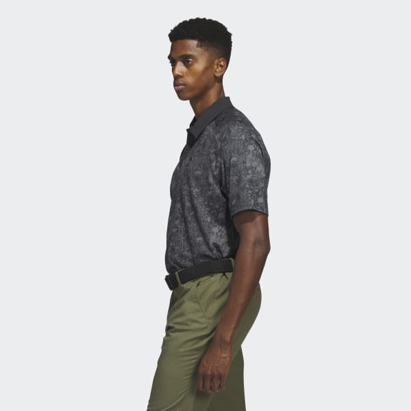 Svart Mesh Ultimate365 Tour Print Golf Polo Shirt