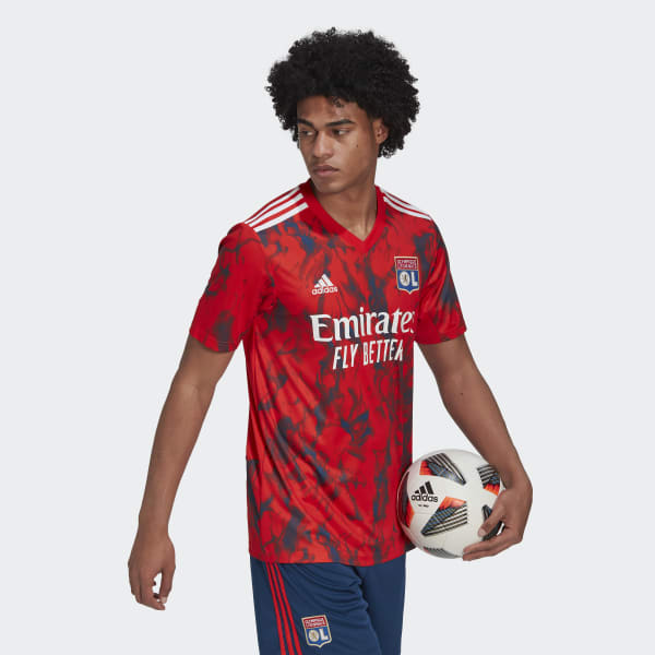 Czerwony Olympique Lyonnais 22/23 Away Jersey KD954