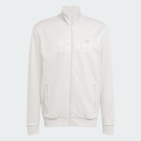 Beige Buzo con estampado integral de monogramas de corte clásico