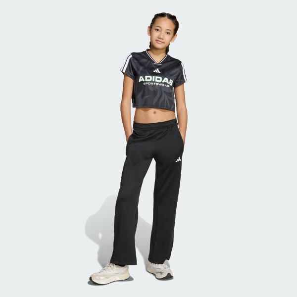 Noir Pantalon taille haute à jambes larges House of Tiro Colors of Football Enfants