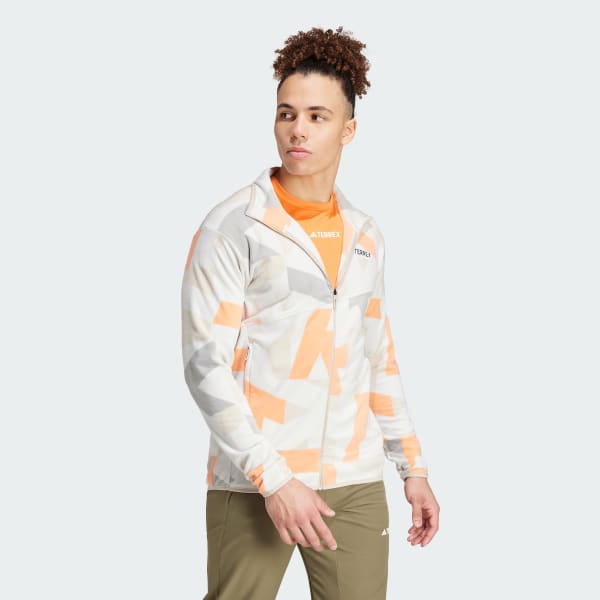 Gri Terrex Multi Printed Full-Zip Fleece Fermuarlı Üst