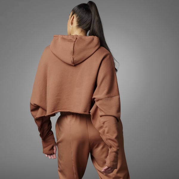 hnědá Mikina Collective Power Cropped (plus size)