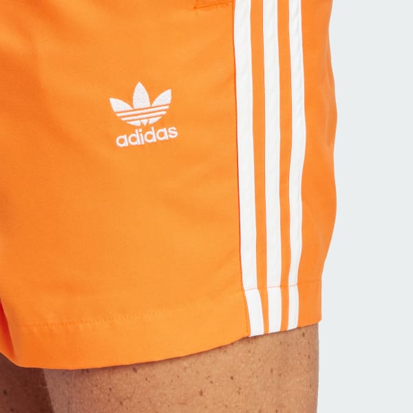 Adidas 3 stripe shorts orange shop