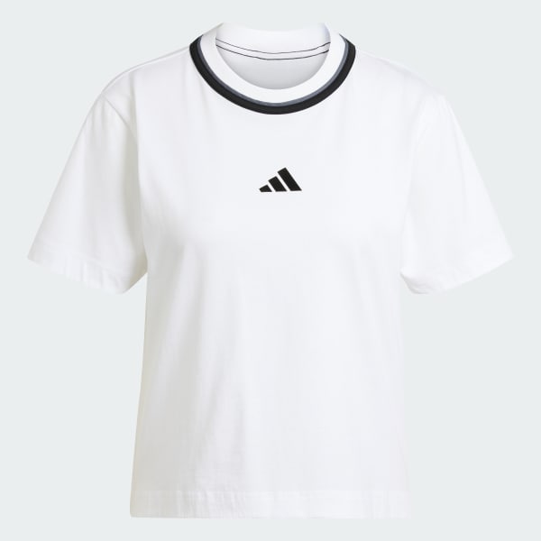 White Essentials Color Pop Cotton Tee