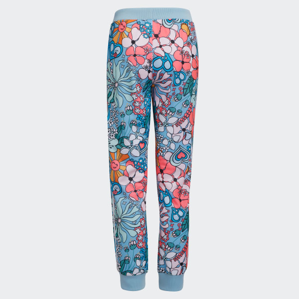 Blue Allover Print Tricot Joggers