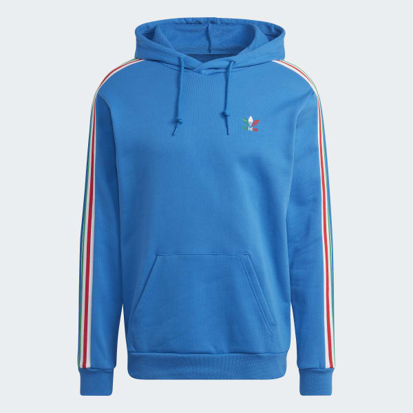 Azul Sudadera con Gorro 3 Franjas E5662