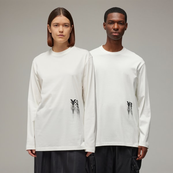 White Y-3 Graphic Long Sleeve Tee