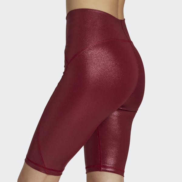 Weinrot adidas by Stella McCartney Shiny Cycling kurze Tight JKL99