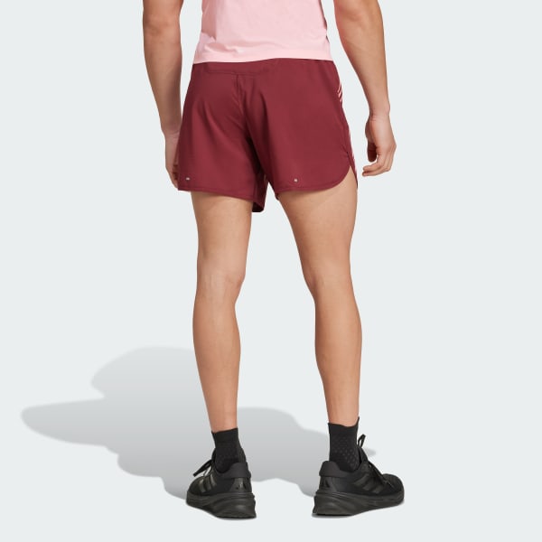 Bordowy Own the Run 3-Stripes Shorts