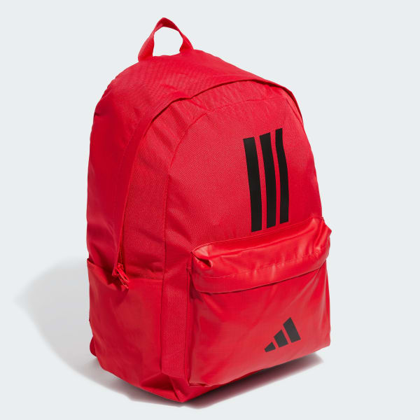 Red Classic Back-to-School 3-Stripes Backpack