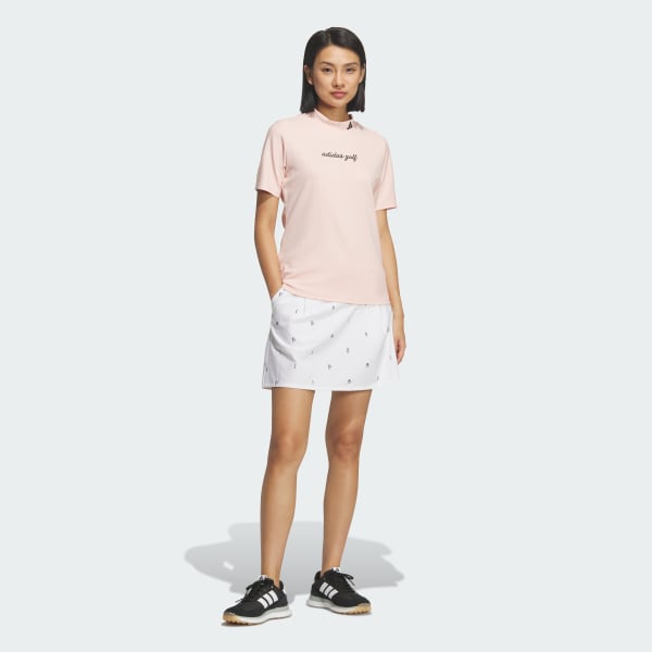 สีชมพู เสื้อแขนสั้นคอสูง CLIMACOOL