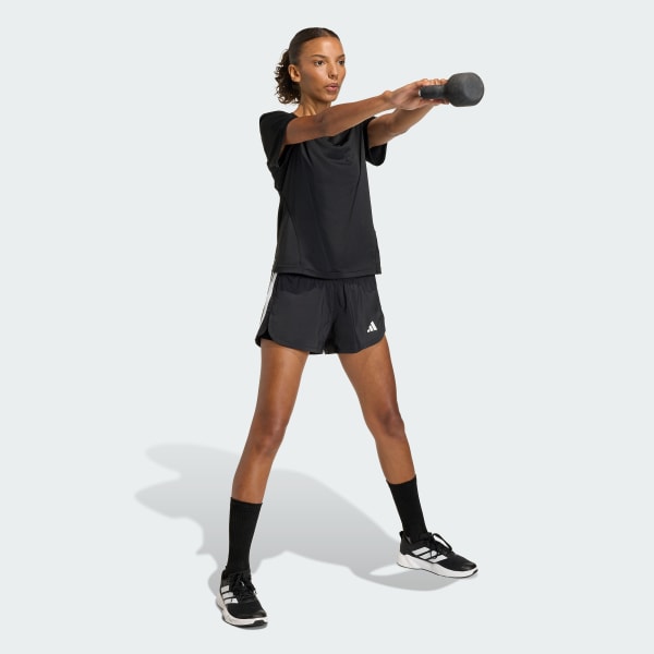 Negro Pantalón corto técnico de entrenamiento 2 en 1 Pacer