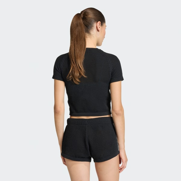 cierna TRIČKO KNITTED CROCHET CALI TEE