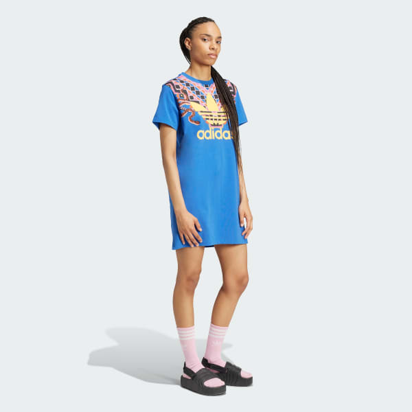 Azul Vestido adidas x FARM Rio Trefoil Mid