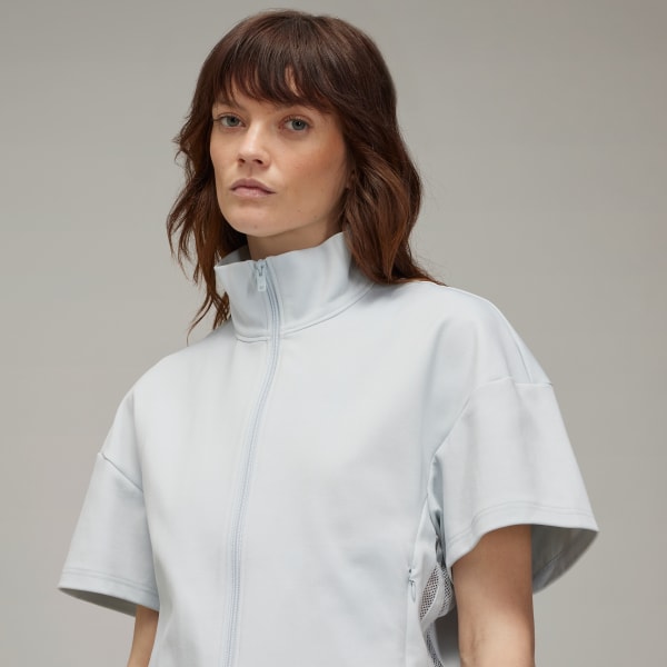 adidas Y-3 3-Stripes Short Sleeve Track Top - Grey | adidas