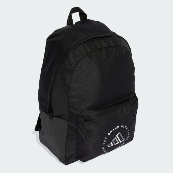 Black Classic Print Backpack