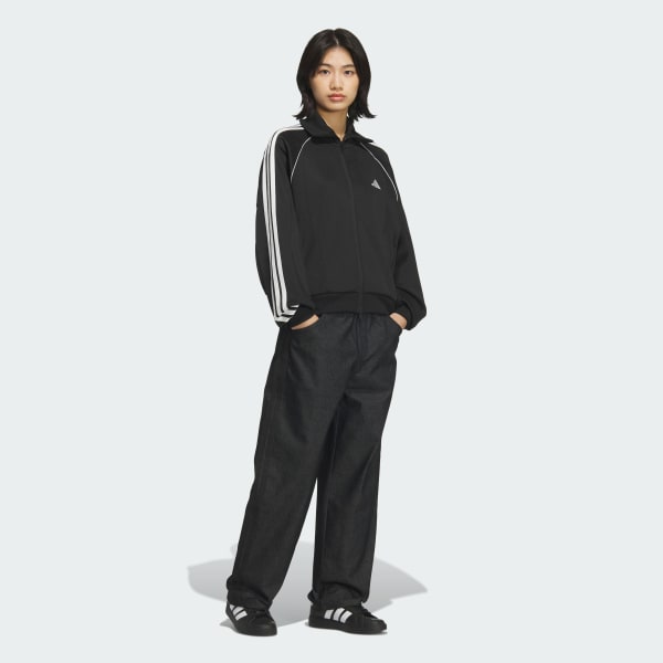 ブラック STADIUM CHROME ルーズフィット デニムパンツ