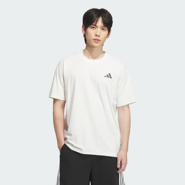 White 모던 테크 쿨 반팔 티셔츠